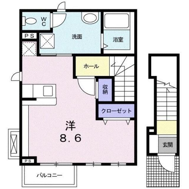 ミュウ 2階 ワンルーム 賃貸物件詳細