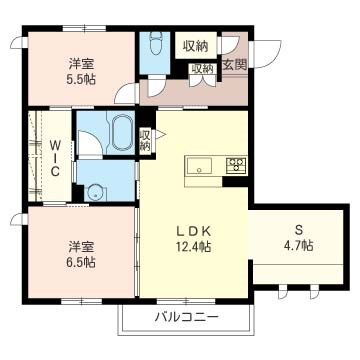 ザ　ヴィラ　シックス　Ａ棟 2階 2SLDK 賃貸物件詳細