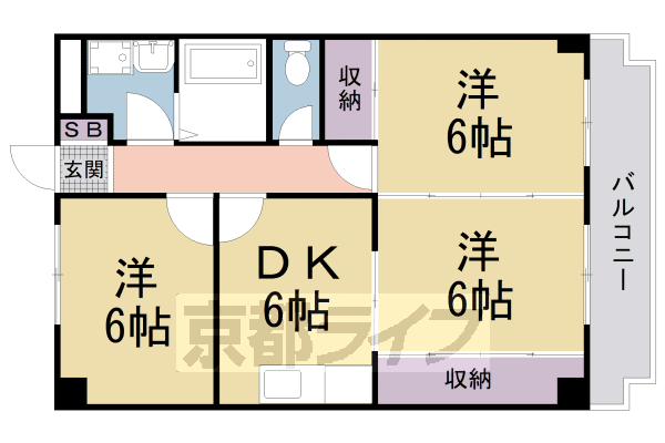 京都府京都市伏見区横大路六反畑 淀駅 3DK マンション 賃貸物件詳細