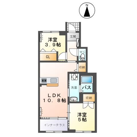 群馬県伊勢崎市山王町 新伊勢崎駅 2LDK アパート 賃貸物件詳細