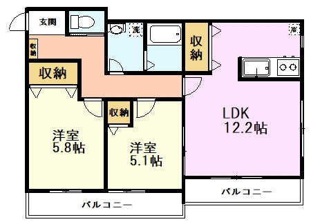 東京都国分寺市北町４ 鷹の台駅 2LDK マンション 賃貸物件詳細