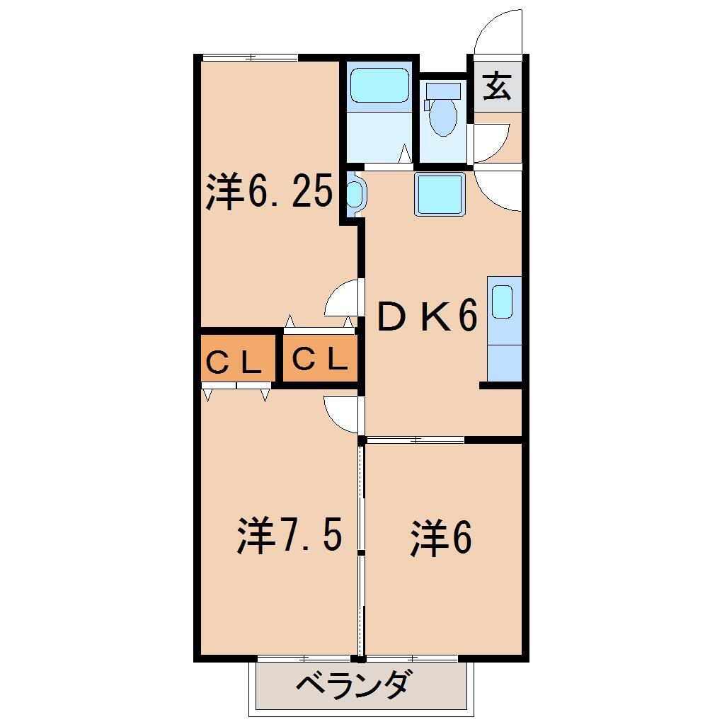 福島県福島市北中央３ 笹木野駅 3DK アパート 賃貸物件詳細