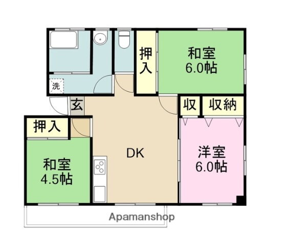 広島県福山市多治米町５ 福山駅 3DK アパート 賃貸物件詳細