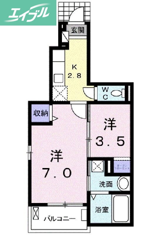 岡山県岡山市北区田中 北長瀬駅 1SK アパート 賃貸物件詳細