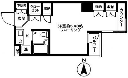 ステイタス武蔵野 5階 ワンルーム 賃貸物件詳細