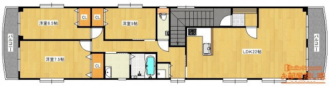 ブリックハウスＩＩ 4階 3LDK 賃貸物件詳細