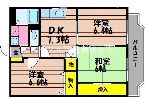 岡山県総社市三輪 総社駅 3DK マンション 賃貸物件詳細