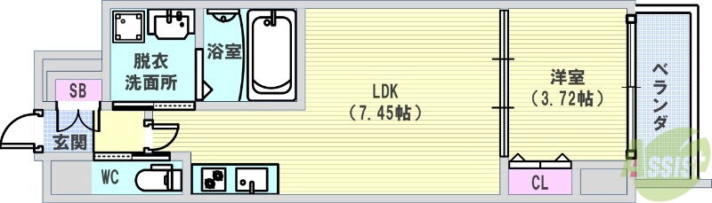 クローバー・クレア石橋阪大前 4階 1DK 賃貸物件詳細