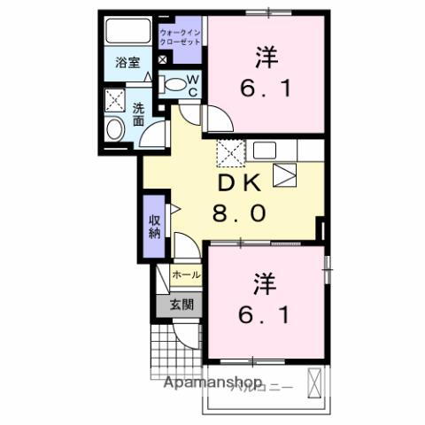 鳥取県米子市陰田町 米子駅 2DK アパート 賃貸物件詳細