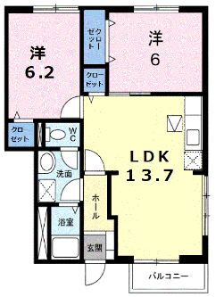 フォンテーヌ　Ｂ棟 1階 3DK 賃貸物件詳細