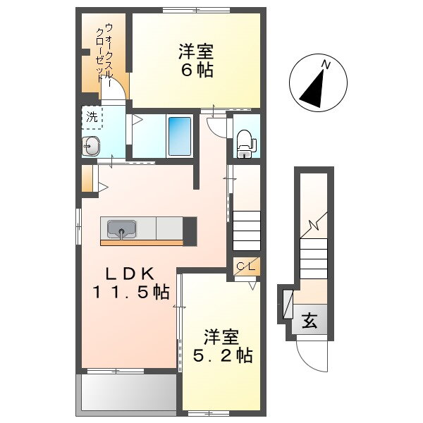 岡山県総社市中央６ 総社駅 2LDK アパート 賃貸物件詳細