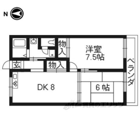 京都府向日市寺戸町中村垣内 東向日駅 2LDK アパート 賃貸物件詳細