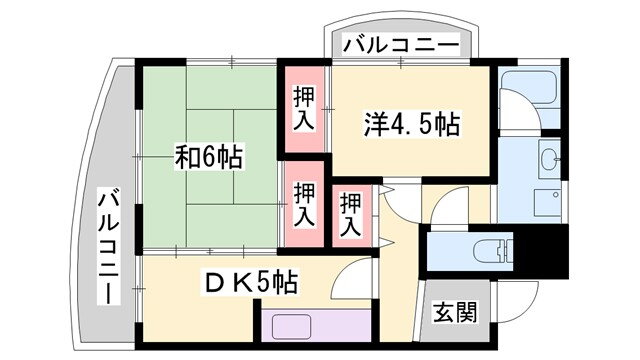 クリーンピア英賀保 4階 2DK 賃貸物件詳細