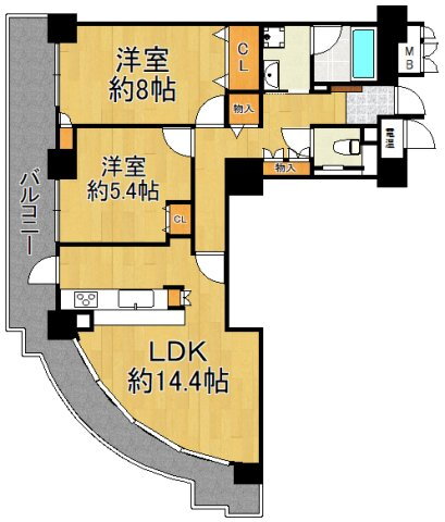 ラピタス３１西宮 25階 2LDK 賃貸物件詳細