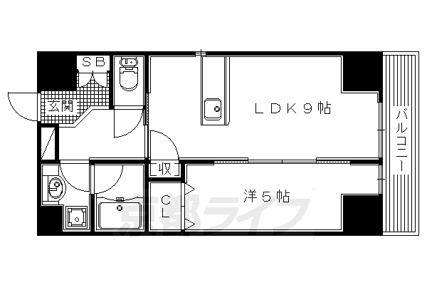 プラセル樟葉 5階 1LDK 賃貸物件詳細
