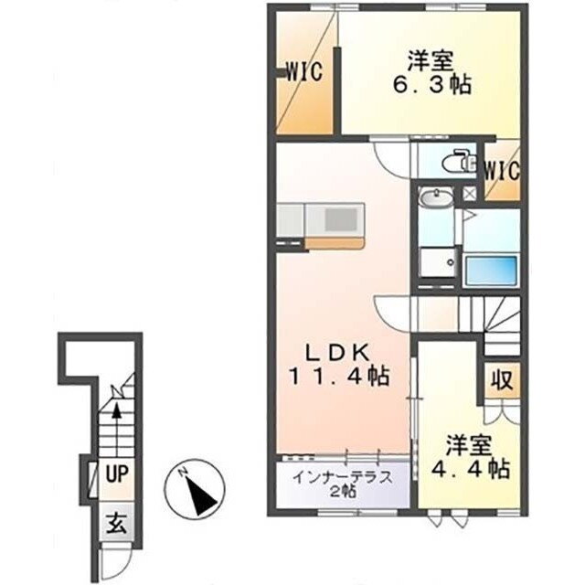 茨城県土浦市荒川沖 ひたち野うしく駅 2LDK アパート 賃貸物件詳細