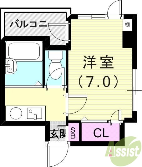 兵庫県神戸市中央区東雲通４ 春日野道駅 1K マンション 賃貸物件詳細