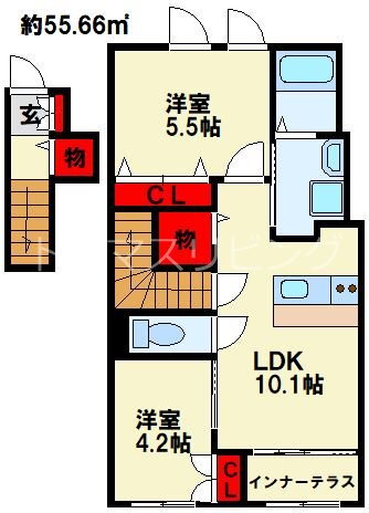 福岡県北九州市小倉北区井堀４ 南小倉駅 2LDK アパート 賃貸物件詳細