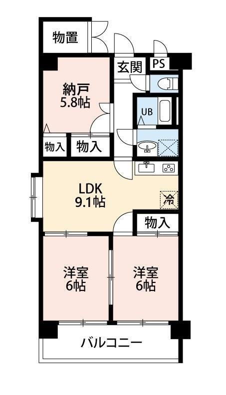 シャローム・ビオンＲ 4階 2SLDK 賃貸物件詳細