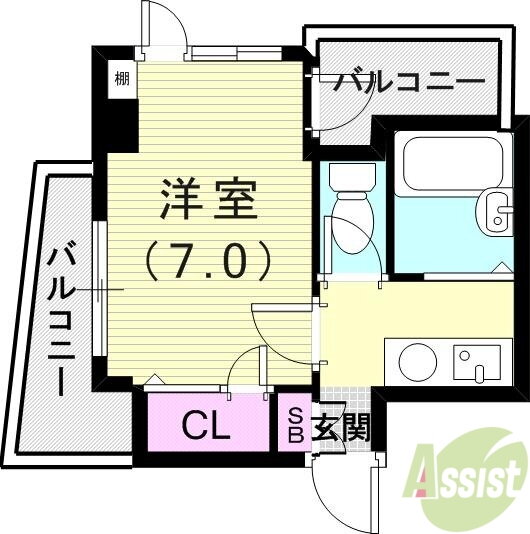 兵庫県神戸市中央区東雲通４ 春日野道駅 1K マンション 賃貸物件詳細