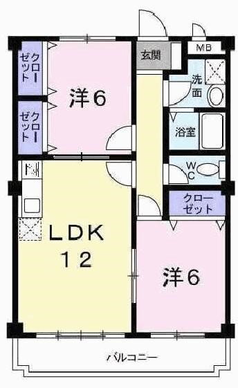 グランデージ２番館 1階 2LDK 賃貸物件詳細