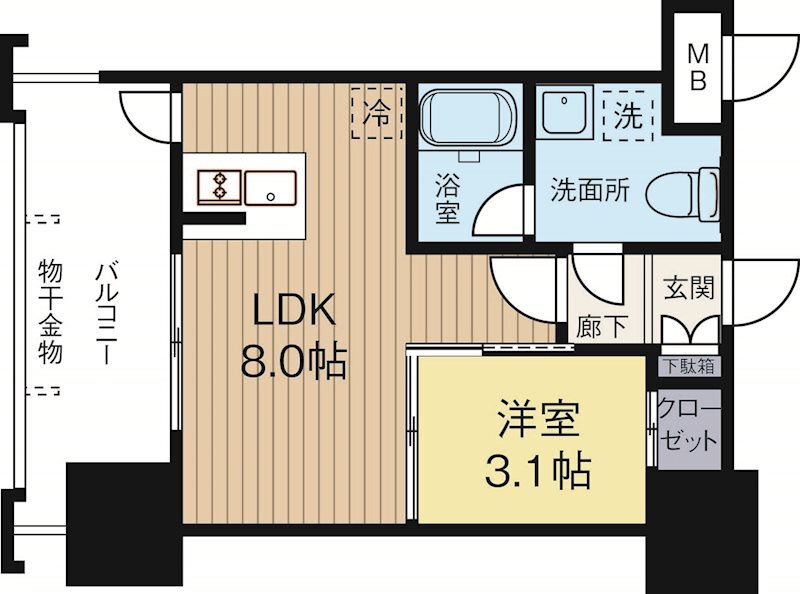 福岡県福岡市中央区長浜２ 赤坂駅 1LDK マンション 賃貸物件詳細