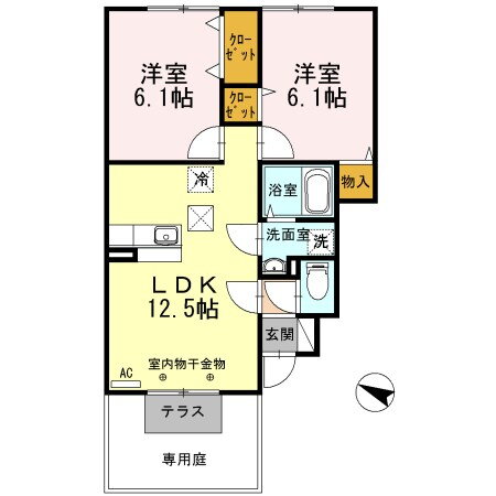 フォーレンおいらせ 1階 2LDK 賃貸物件詳細