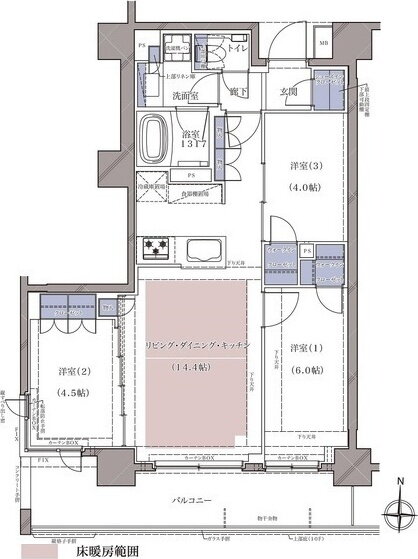 神奈川県横浜市神奈川区青木町 横浜駅 3LDK マンション 賃貸物件詳細