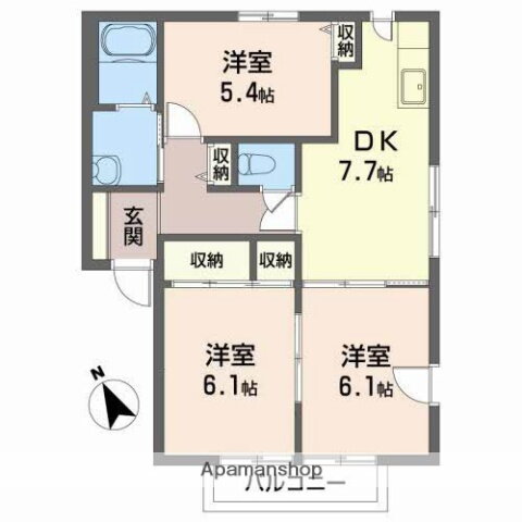 サン・ドリーム 2階 3DK 賃貸物件詳細