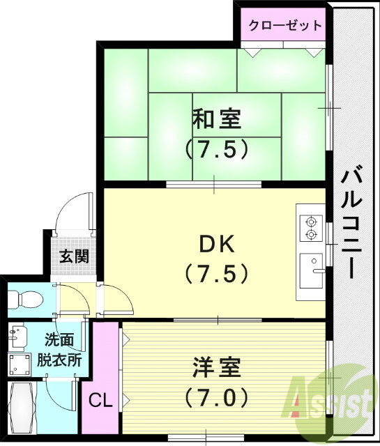 アビリティ岡本南 4階 2DK 賃貸物件詳細