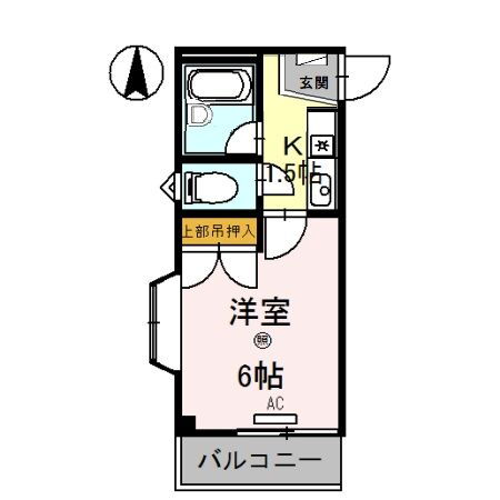 スカイビュー 2階 1K 賃貸物件詳細