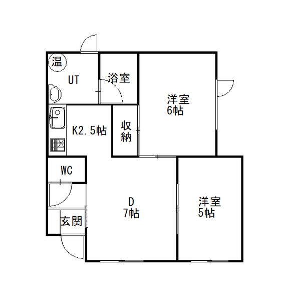 北海道釧路市幸町１３ 釧路駅 2DK アパート 賃貸物件詳細