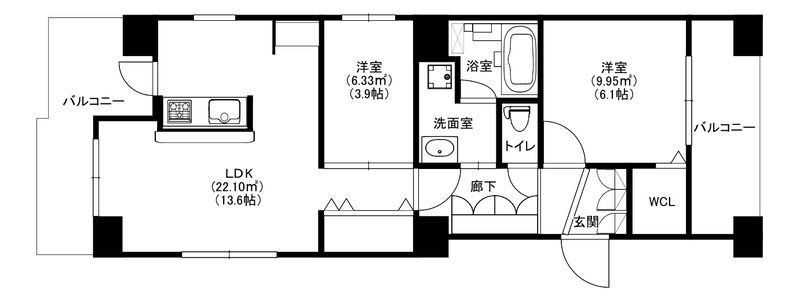 福岡県福岡市南区高宮３ 高宮駅 2LDK マンション 賃貸物件詳細