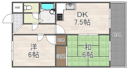 ダンディライオン宝塚ＩＩ 1階 2DK 賃貸物件詳細