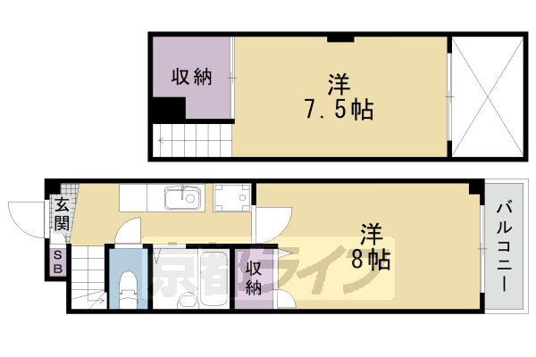 京都府京都市南区唐橋大宮尻町 西大路駅 2K マンション 賃貸物件詳細