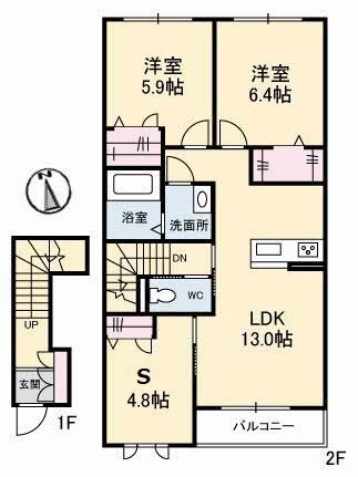 岡山県倉敷市酒津 倉敷駅 2SLDK アパート 賃貸物件詳細