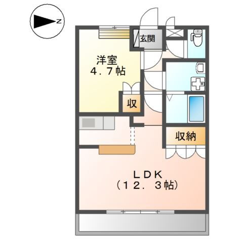 愛媛県松山市今在家４ 1LDK アパート 賃貸物件詳細