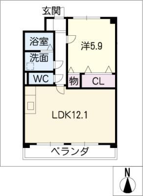 愛知県一宮市伝法寺２ 稲沢駅 1LDK マンション 賃貸物件詳細