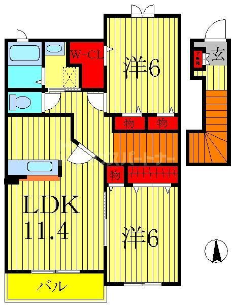 スプレンディードＡ 2階 2LDK 賃貸物件詳細