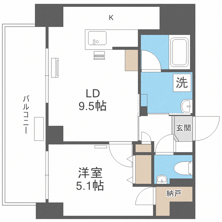 北海道札幌市中央区南二条東４ バスセンター前駅 1LDK マンション 賃貸物件詳細