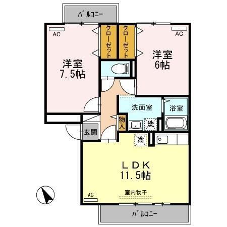 鳥取県米子市両三柳 三本松口駅 2LDK アパート 賃貸物件詳細