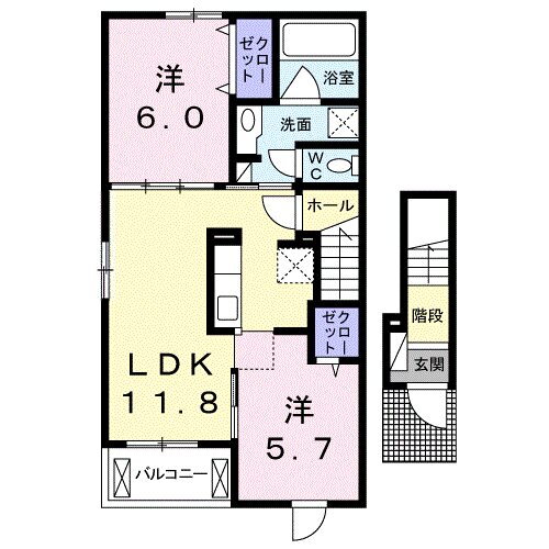 滋賀県東近江市中小路町 八日市駅 2LDK アパート 賃貸物件詳細