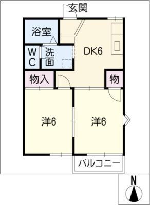 愛知県半田市浜田町２ 乙川駅 2DK アパート 賃貸物件詳細