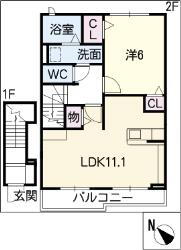 愛知県西尾市一色町味浜後田 福地駅 1LDK アパート 賃貸物件詳細