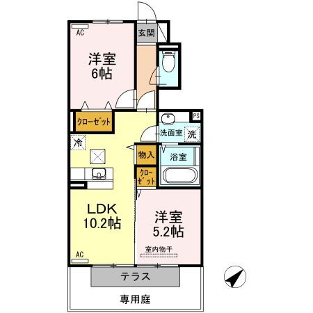 ぱぴよん・Ｓ 1階 2LDK 賃貸物件詳細