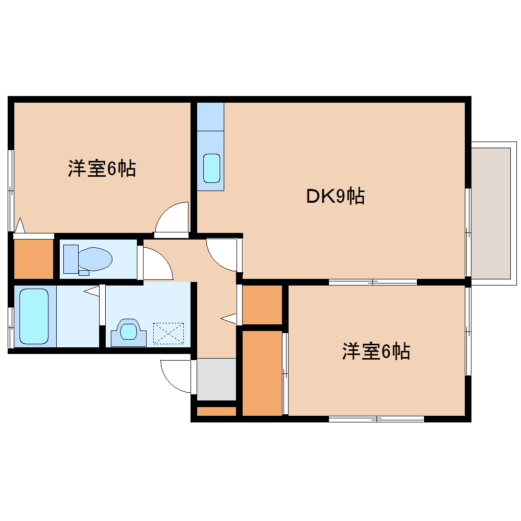 新潟県新潟市江南区荻曽根５ 亀田駅 2DK アパート 賃貸物件詳細