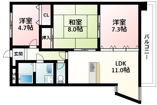 大阪府豊中市小曽根４ 江坂駅 3LDK マンション 賃貸物件詳細