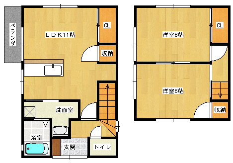 広島県安芸郡府中町宮の町５ 天神川駅 2LDK 一戸建て 賃貸物件詳細