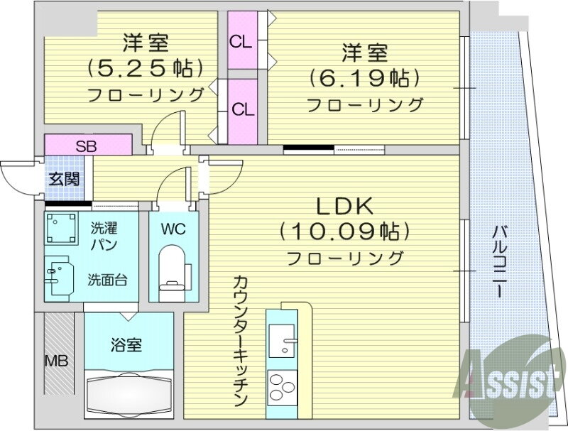 宮城県仙台市青葉区上杉５ 北四番丁駅 2LDK マンション 賃貸物件詳細
