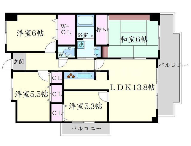 大阪府豊中市西緑丘２ 少路駅 4LDK マンション 賃貸物件詳細